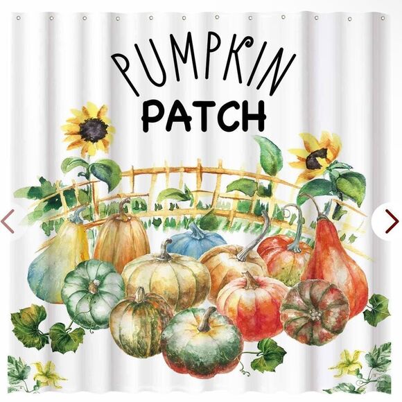 Pumpkin Patch Shower Curtain Fall Autumn Harvest Home Bathtubs Bathroom - Picture 1 of 1